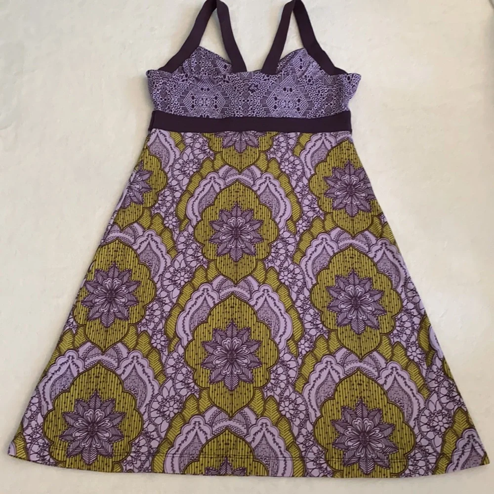 Prana | Amaya Athletic Active Dress Lupine Scallop Purple/Green Mandala Print S - Picture 12 of 16
